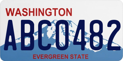 WA license plate ABC0482