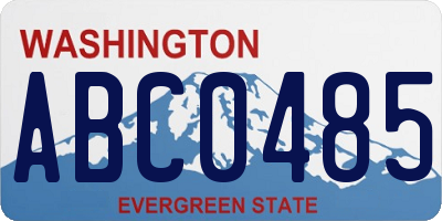 WA license plate ABC0485