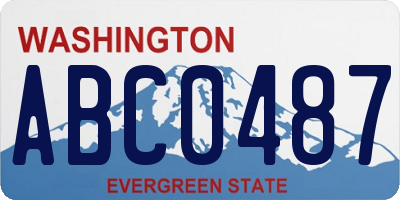 WA license plate ABC0487