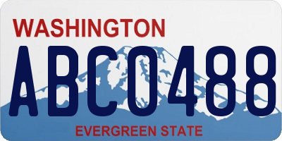 WA license plate ABC0488