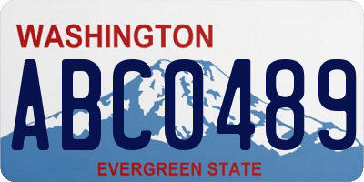 WA license plate ABC0489