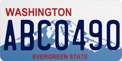 WA license plate ABC0490