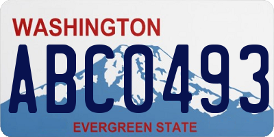 WA license plate ABC0493