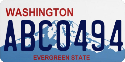 WA license plate ABC0494