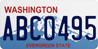 WA license plate ABC0495
