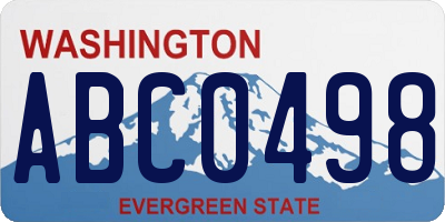 WA license plate ABC0498
