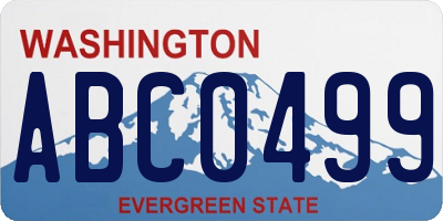 WA license plate ABC0499