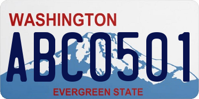 WA license plate ABC0501