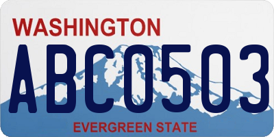 WA license plate ABC0503
