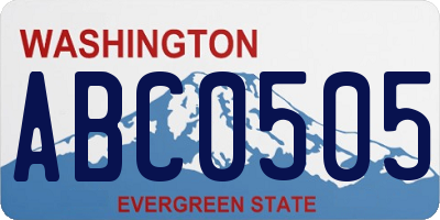 WA license plate ABC0505