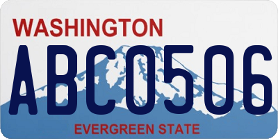 WA license plate ABC0506