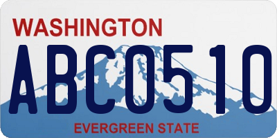 WA license plate ABC0510