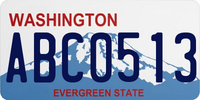 WA license plate ABC0513