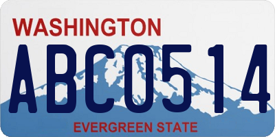 WA license plate ABC0514