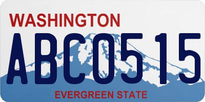 WA license plate ABC0515