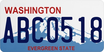 WA license plate ABC0518