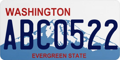 WA license plate ABC0522