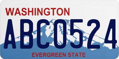 WA license plate ABC0524