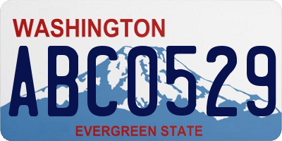 WA license plate ABC0529