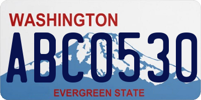 WA license plate ABC0530