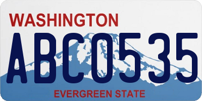 WA license plate ABC0535