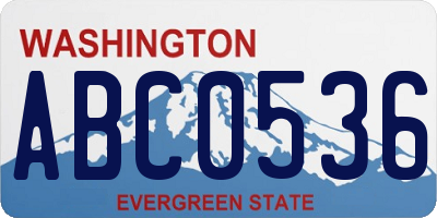 WA license plate ABC0536