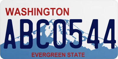 WA license plate ABC0544