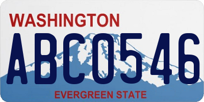 WA license plate ABC0546