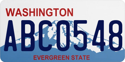 WA license plate ABC0548