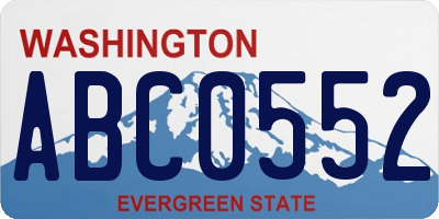 WA license plate ABC0552