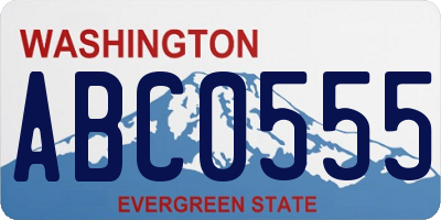 WA license plate ABC0555