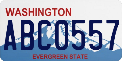 WA license plate ABC0557
