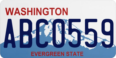 WA license plate ABC0559