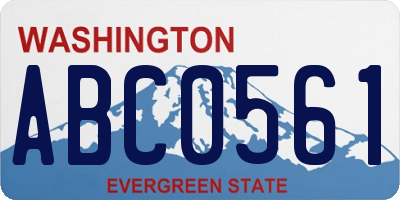 WA license plate ABC0561