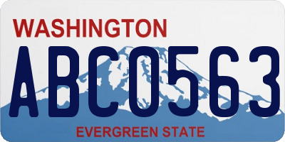 WA license plate ABC0563
