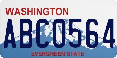 WA license plate ABC0564