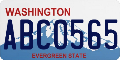 WA license plate ABC0565