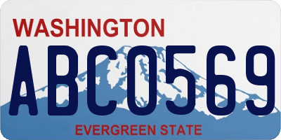 WA license plate ABC0569