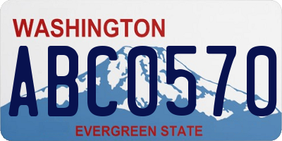 WA license plate ABC0570