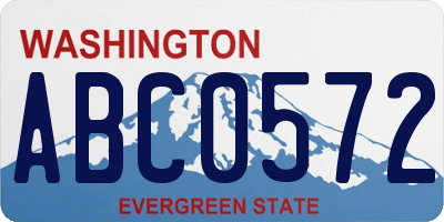 WA license plate ABC0572