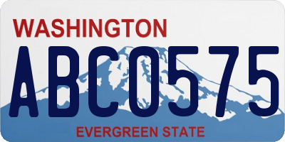 WA license plate ABC0575