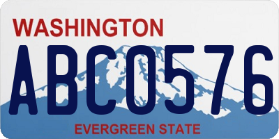 WA license plate ABC0576