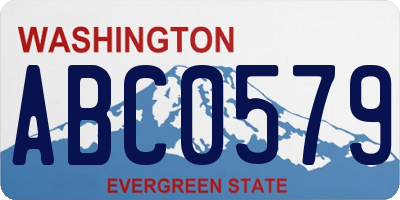 WA license plate ABC0579
