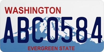 WA license plate ABC0584