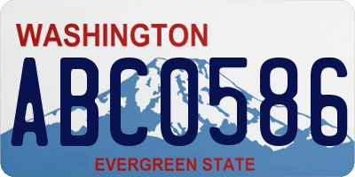 WA license plate ABC0586