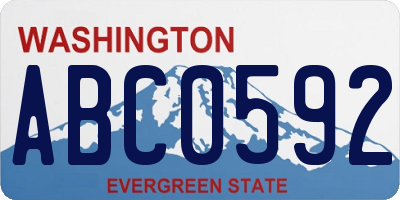 WA license plate ABC0592
