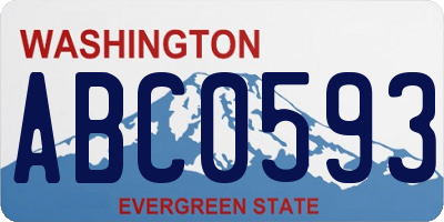 WA license plate ABC0593