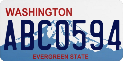 WA license plate ABC0594