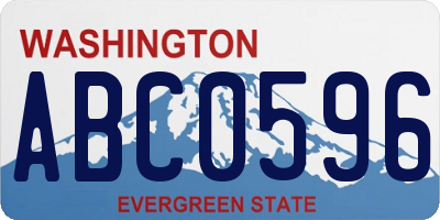 WA license plate ABC0596