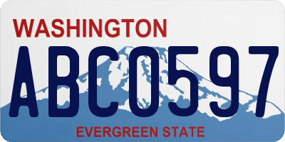 WA license plate ABC0597